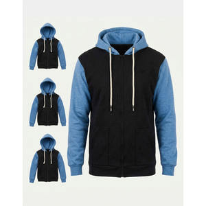 Sweat-shirt à capuche zippé intégral en polaire épaisse pour homme – Coupe classique, manches longues, couleur unie, idéal pour l'hiver - Product Image 1