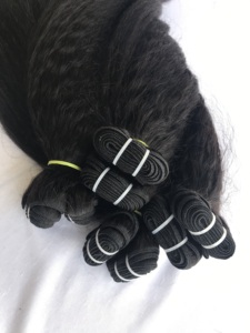 100% brut indien Temple vierge non traité 24 ''crépus droite doux Extensions de cheveux humains simple dessiné Double Machine trame 12 - Product Image 6