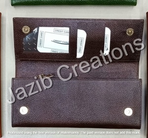 Tiding Custom Unisex Long Biker Wallet European Tan Cow Buffalo Real Leather con cierre de botón Forro de poliéster - Product Image 4