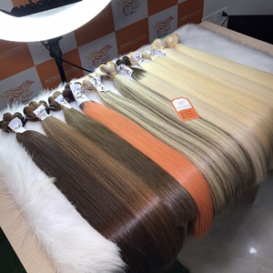 Extensions de cheveux vierges Remy européennes de haute qualité cheveux vietnamiens à trame blonde alignés sur les cuticules avec couleurs vives - Product Image 1