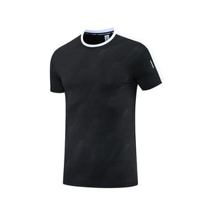 Camiseta para hombre, Camiseta ajustada de secado rápido con cuello redondo, ropa de gimnasio, camisetas tejidas de estilo deportivo con logotipo personalizado para hombre - Product Image 3