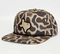 Gorra Snapback de Texas personalizada con logotipo bordado, gorras de béisbol de camuflaje con cuerda, diseño de camuflaje promocional, fábrica de Vietnam