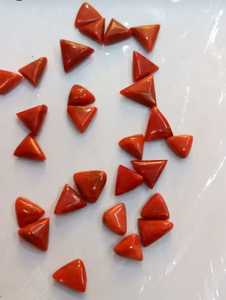 Cabochon de forme ovale corail rouge de qualité AAA Cabochon de corail italien naturel calibré pierre précieuse qualité AAA corail poli - Product Image 4