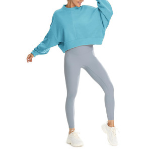 À manches longues sérigraphie hauts amples pull femme à manches longues gaufrage doux épais sweat solide hiver femmes sweats à capuche tricoté - Product Image 3