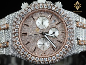 นาฬิกาข้อมือหรูรุ่นลิมิเต็ดอิดิชั่น หน้าปัดอนาล็อก กระจกโมอิสซาไนต์ ระบบอัตโนมัติ พร้อมจี้เหรียญ สไตล์สปอร์ต รอยัล ฮิปฮอป พร้อมกล่อง - Product Image 4