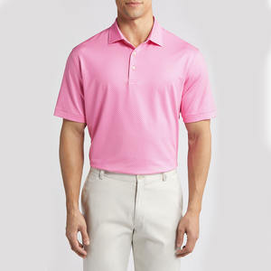 T-shirt de golf décontracté pour homme, séchage rapide, respirant, motif uni, tissu tricoté, conception personnalisée, anti-plis - Product Image 1