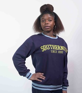 Southern University A & M College Sudadera con capucha de cuello redondo de algodón 100% para mujer Logotipo bordado en 3D para las estaciones de otoño e invierno - Product Image 2