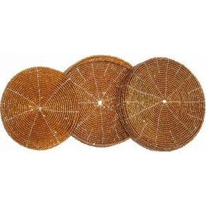 Tissé à la main paille isolation caboteur Pad ménage maïs cosse plat tapis herbe tressé à la main en osier grande Table sous-verres - Product Image 2