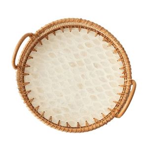 Plateau rond en rotin de Style rustique avec poignée personnaliser la taille pour les articles de café de Table et de cuisine du Vietnam - Product Image 2