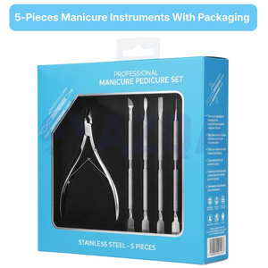 Ensemble professionnel de coupe-cuticules et repousse-cuticules en acier inoxydable 5 pièces, kit d'outils professionnels pour manucure et pédicure, soins des ongles - Product Image 3