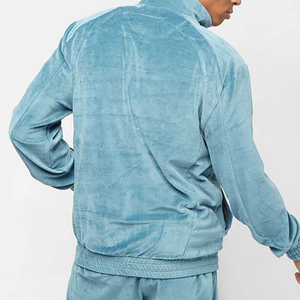 Prix de gros Survêtement en velours personnalisé Ensemble de jogging uni Slim Fit pour homme Survêtement Slim Fit personnalisé à fermeture éclair deux pièces de haute qualité - Product Image 4