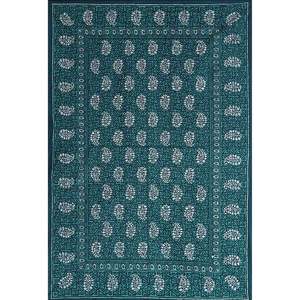 Sábana Individual Verde Mar 100% Algodón, 1 Funda de Almohada, 180 Hilos, Motivos Étnicos, Tamaño King, Sábanas Cosidas a Mano para Uso Doméstico (BSB1122) - Product Image 3