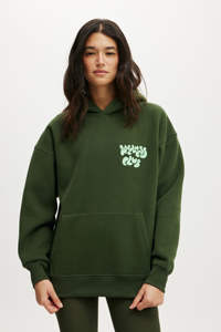 Sudadera con capucha personalizada Forest Green Drop Shoulder para mujer, sudadera con gráfico de gran tamaño, sudaderas transpirables y antiarrugas para mujer, sudadera con cremallera para gimnasio - Product Image 3