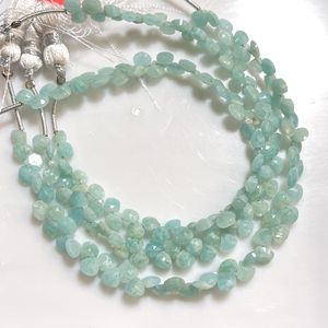 Alta calidad 4-4,5 MM amazonita facetada pequeña forma de corazón Briolette cuentas piedras preciosas verdes al por mayor de proveedor de buena calidad - Product Image 1