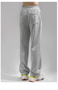 2024 nuevos Pantalones deportivos de verano para hombres OEM logotipo personalizado bordado Diseño impreso ligero gris pantalones de chándal Casual suelto recto - Product Image 4