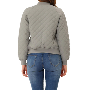 Chaqueta de bombardero de invierno ligera de alta calidad para mujer, cuello levantado, cremallera completa, transpirable, cálida, de talla grande, de nailon relleno de algodón - Product Image 2