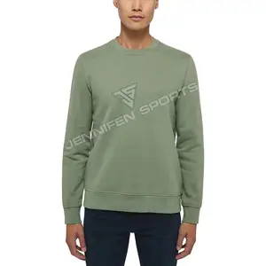 Hoge Kwaliteit 100% Katoen Effen Heren Sweatshirt Groothandel Custom Crewneck Sweatshirt