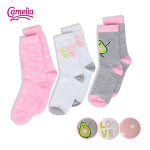Chaussettes Fantaisie pour Filles, Lot de 3, Respirantes, en Spandex et Nylon, Style Décontracté et Sportif, Longueur Ras du Cou, avec Imprimé Dessin Animé et Logo Tissé sur le Corps, Usage Quotidien - Product Image 5