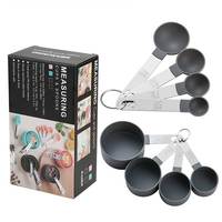 Compléments pour la cuisine cuillère à thé Matcha en plastique métal acier inoxydable logo personnalisé tasse à mesurer ensemble de cuillères