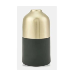 Jarrón negro y dorado, organizador elegante para flores suculentas, velas, utensilios y decoración moderna y elegante para el hogar de la India - Product Image 1