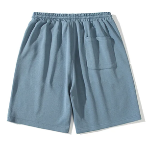 Personalizado desgastado 100% algodón Vintage cordón cintura francés Terry suelto Casual piedra lavado apliques hombres pantalones cortos - Product Image 2