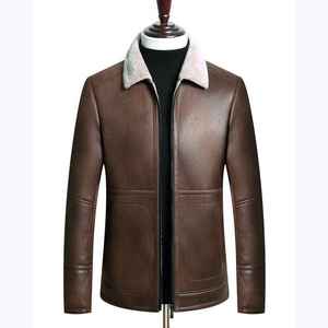 2025 Trending <b>Brown</b> 100% <b>Leather</b> Puffer <b>Jacket</b> with Canvas Fabric Hooded Winter Breathable Stylish Design - Product Image 5