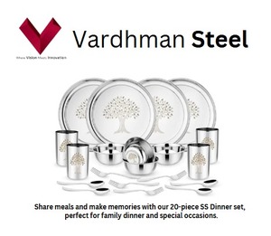 Service de table en acier inoxydable 20 pièces à prix fiable avec couverts à motif végétal, assiettes, vaisselle 20 pièces - Product Image 2