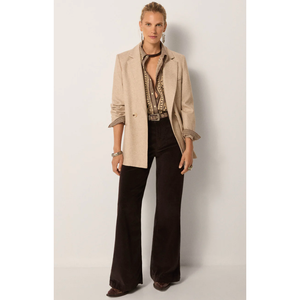 Pantalon large ROMEO taille haute, technique de teinture unie, couleur boue - Product Image 1