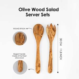 Cuillère de service de cuisine d'outils de salade en bois d'olivier de haute qualité - Product Image 4