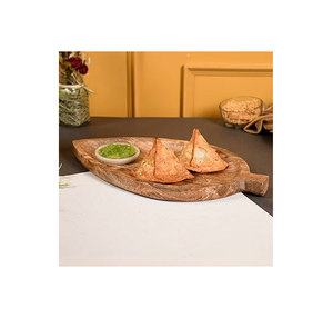 Plato de madera en forma de hoja Plato de madera Postre Plato para servir Platos Accent-Platos vajilla con producto de venta - Product Image 1