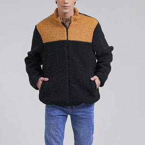 Chaqueta Polar Sherpa de Color Sólido al por Mayor, Chaqueta con Cierre, Chaqueta Sherpa Personalizada, Abrigo de Invierno para Hombre - Product Image 2