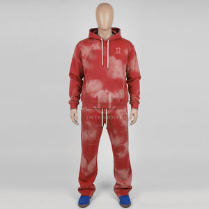 Ensemble de survêtement homme personnalisé de créateur, comprenant un sweat à capuche et un pantalon de jogging évasé effet empilé, style oversize uni délavé à l'acide - Product Image 5