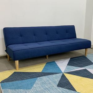 NOVO SFG68016 Blue <b>Convertible</b> Inflatable <b>Sofa</b> <b>Bed</b> 180x90cm Modern Design for Home Hotel or Mall Metal Frame - Product Image 2