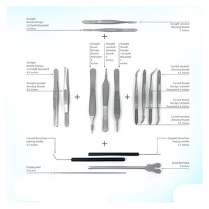Kit profesional de disección de Anatomía de acero inoxidable de 160 piezas, juego de instrumentos manuales de biología para reuniones médicas veterinarias Mol - Product Image 4