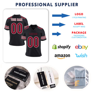 เสื้อเจอร์ซีย์ฟุตบอลตาข่ายสีดำเสื้อถักเจอร์ซี่พิมพ์ลายดิจิตอลสไตล์อเมริกันออกแบบได้ตามที่ต้องการ - Product Image 4