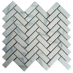 New Arrival Carrara Look Matt Herringbone Glazed Porcelain Mosaic <b>Wall</b> and Floor Tiles Low Prices by Exporters - Product Image 3