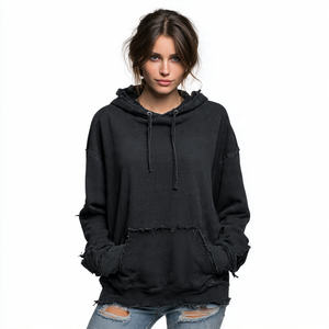 Sweat à capuche ample en molleton 100% coton pour femme, style streetwear, écologique, pour l'hiver et l'automne - Product Image 5