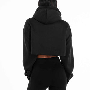 Envío Directo sudaderas con capucha para mujer, conjunto de capucha con botones personalizados completos, Top corto recortado, ajustado, Unisex, Sudadera con capucha de gran tamaño, precio barato - Product Image 6