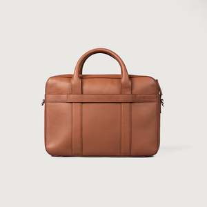 Maletín de Cuero Genuino Marrón Grande para Hombre, Modelo The Captain, Clásico, Casual, para Trabajo, con Cierre de Cremallera, Impermeable - Product Image 4