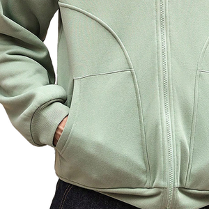 Sudadera con capucha de algodón 100% grueso para hombre, transpirable, impermeable, extragrande, informal, de invierno, con cremallera completa, para esquí, con logotipo personalizado, al por mayor - Product Image 5