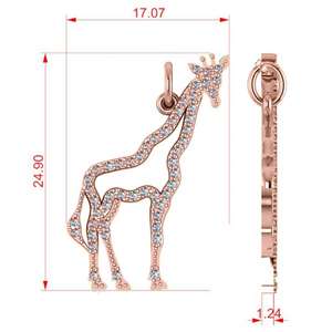 Diamond <b>Giraffe</b> Pendant <b>Necklace</b> with 0.26ct Diamonds 14k Rose Gold-Pendants & Charms - Product Image 2