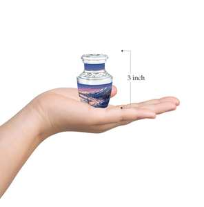 Urne panoramique pour cendres Winter Wonderland Urne personnalisée en aluminium moderne Souvenir pour adultes Urne personnalisée de 1 à 200 pouces cubes - Product Image 2