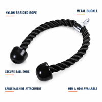 Corde d'attache pour machine à câbles, Corde de triceps pour machine à câbles, Corde de triceps pour machine à câbles, 70 cm Nylon OEM ODM