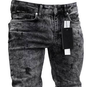 Jeans en denim classique pour homme, hiver, broderie unie, écologique, respirant, extensible, coupe droite, confortable pour tous les jours - Product Image 3
