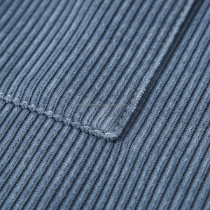 ชุดเซ็ตผู้ชายแบบสั่งทำพิเศษ - เสื้อแขนสั้นผ้าคอร์ดูรอยสีน้ำเงินและกางเกงขาสั้น ชุดลำลอง 2 ชิ้น - Product Image 5