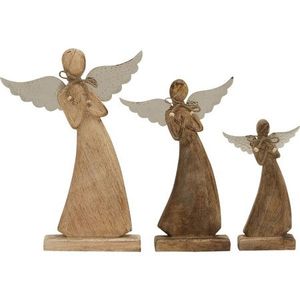 Grande décoration décorative de Noël en métal Angles en verre et en métal Table Top Christmas Artware Used - Product Image 5