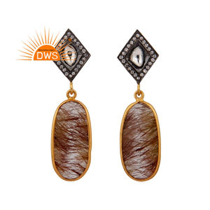 Pendientes colgantes de múltiples piedras preciosas naturales chapados en oro de 18 quilates de plata esterlina más vendidos, fabricante de joyería fina Demi - Product Image 3
