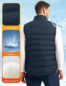 Meilleur prix 100% polyester Gilet matelassé pour homme Vêtement d'extérieur décontracté d'hiver Respirant Personnalisé Haute qualité Fermeture éclair Col en V 220g Tricoté - Product Image 5