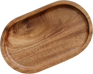 Platos de Madera Decorativos Estilo Rústico Hechos a Mano, Platos de Madera Maciza Natural con Diseño Personalizado para Fiestas y Cocina - Product Image 5