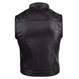 <b>Men</b> Real Leather Western Vest | Sleeveless Biker <b>Waistcoat</b> <b>for</b> Riding, Fashion Streetwear & Everyday <b>Casual</b> Outfits - Product Image 5